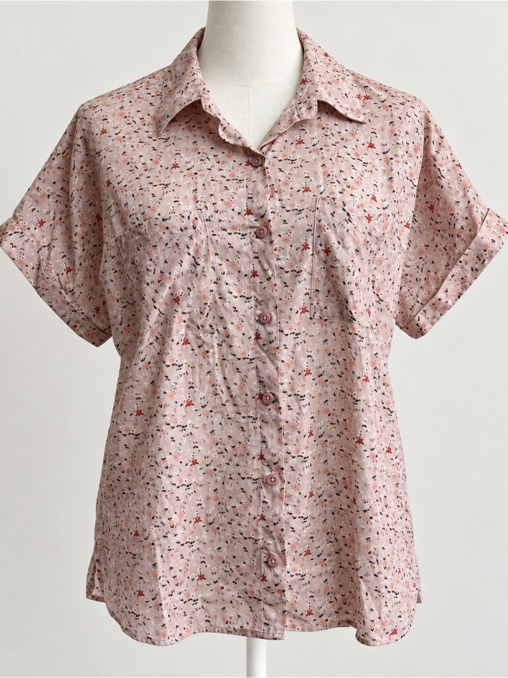 Orvis Floral Button Up Shirt Womens S Pink Cotton Casual Vacation